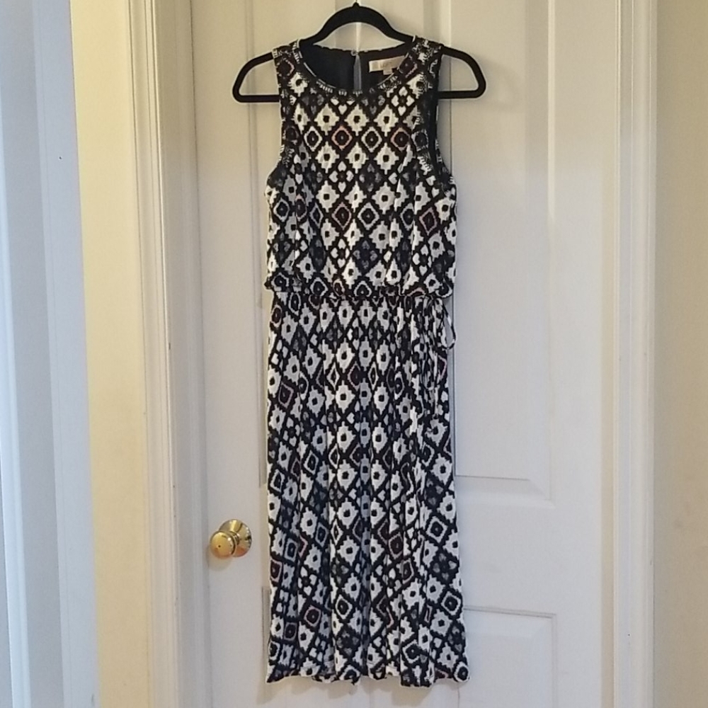 Loft graphic print tank dress small